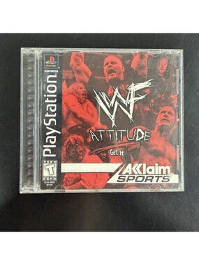 WWF Attitude PlayStation 1 PS1 Complete w/Manual Fully Tested Black Label
